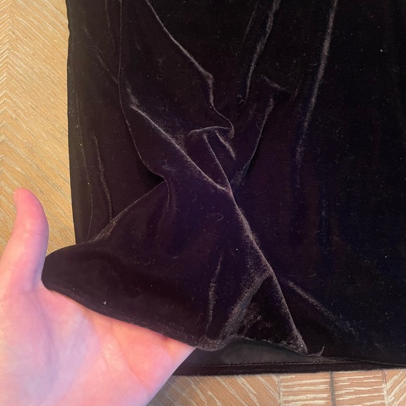 (in black) J. Crew Velvet Bow-Neck Ruffle Top - Picture 3 of 5